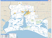 Lake Charles Metro Area Wall Map Basic Style
